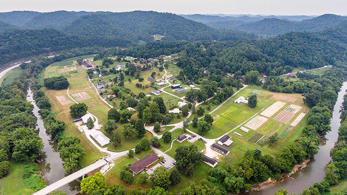 An aerial view of the Robinson Center - Quicksand, KY